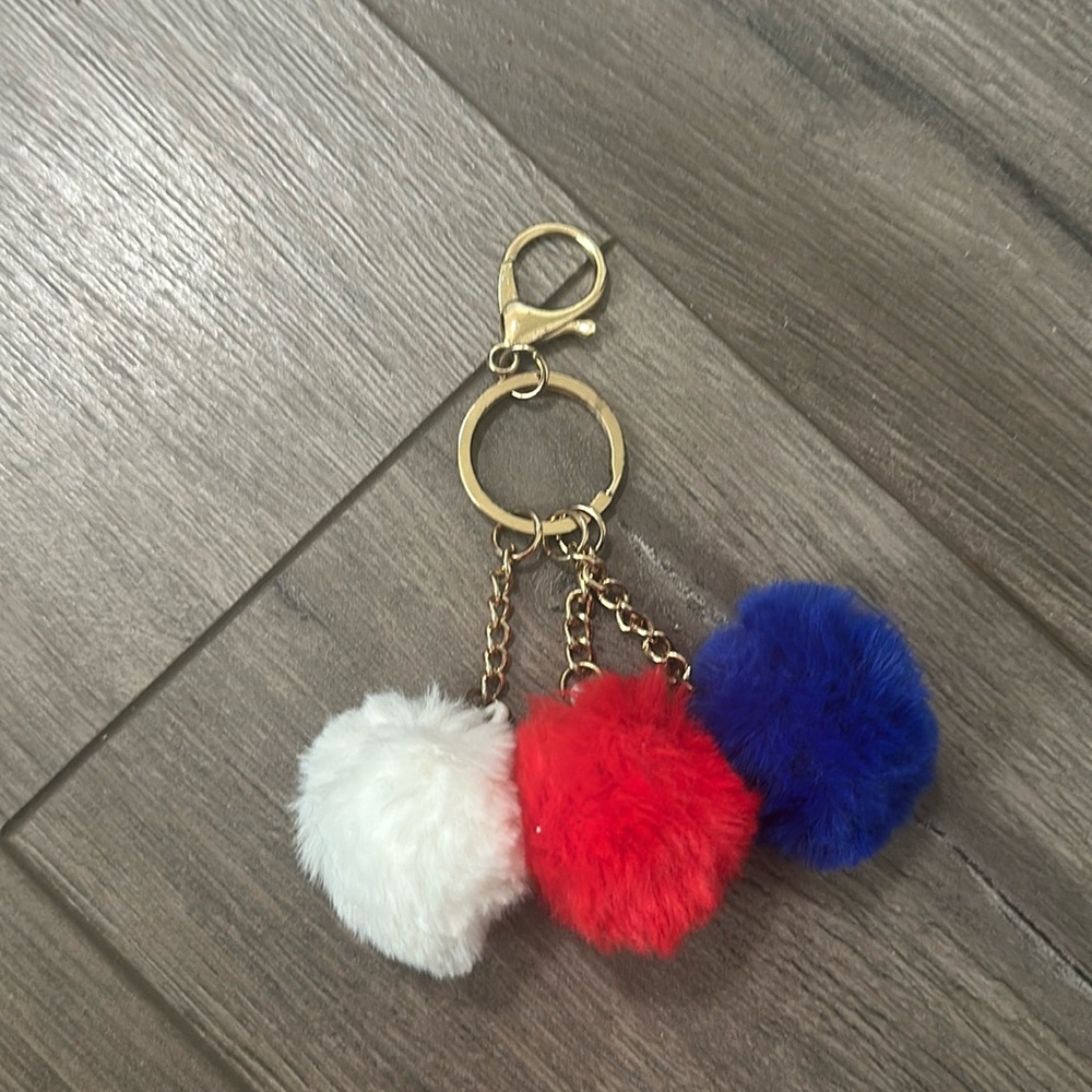red, white, & blue keychain
